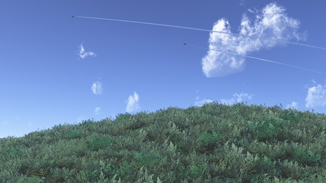 青空と飛行機雲